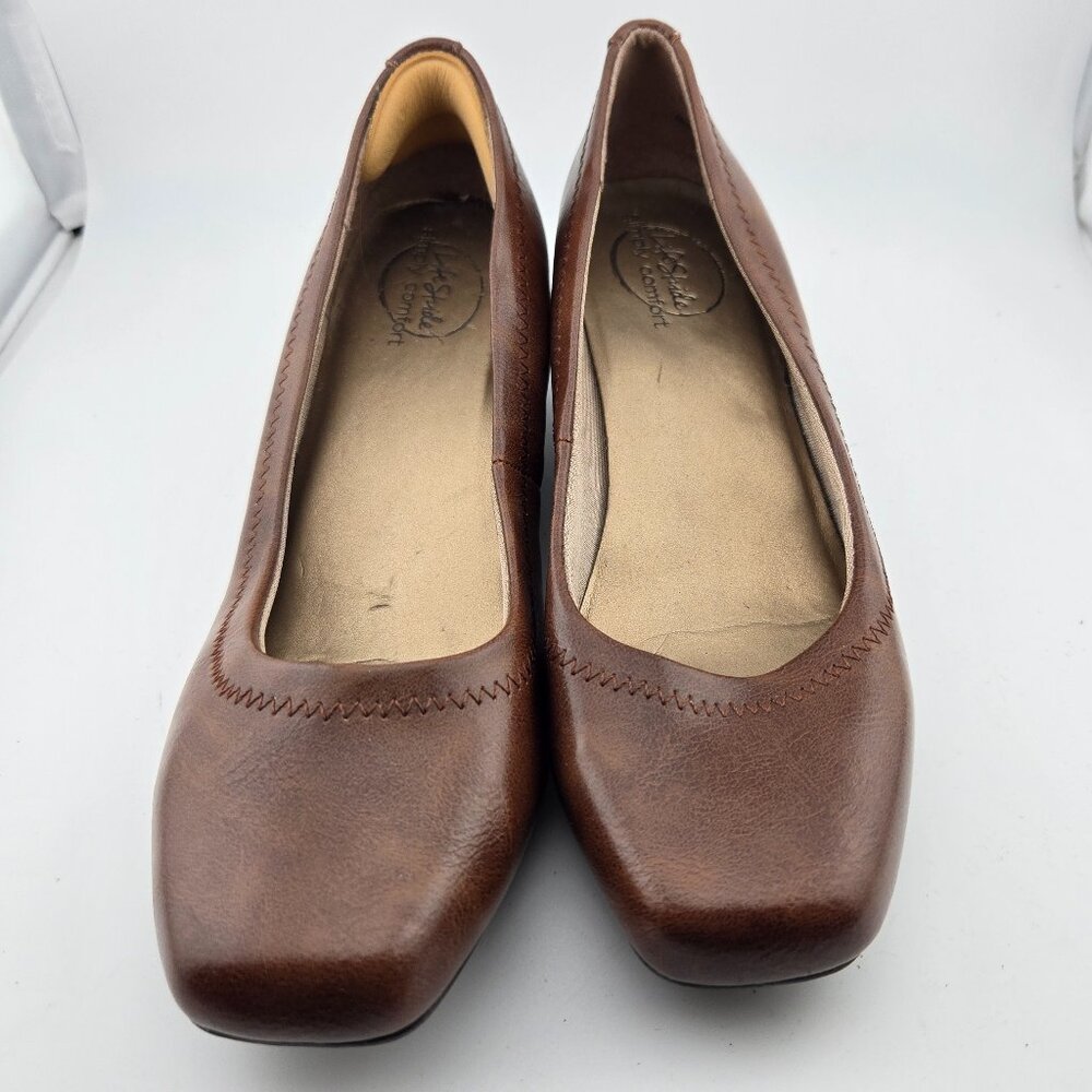 LifeStride Groovy Wedge Pumps | Faux Leather | Women’s Size 6.5W | Brown
